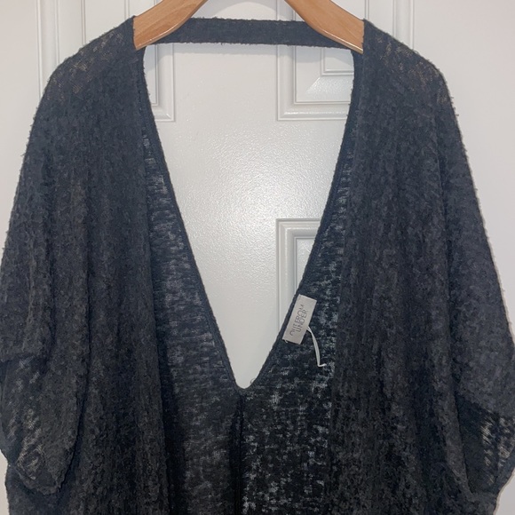 Out From Under Blue Grey Open Back Cardigan - Picture 2 of 3